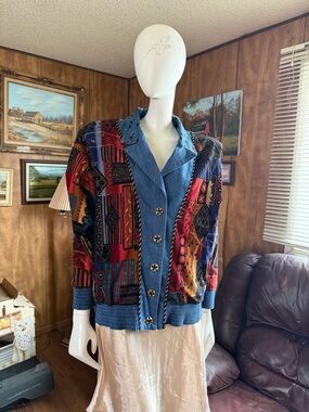 Vintage Patchwork Jacket Blazer Coat